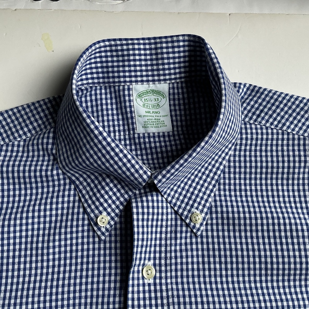 Brooks Brothers Blue and White Gingham Button-Down Shirt {PtP = 21}